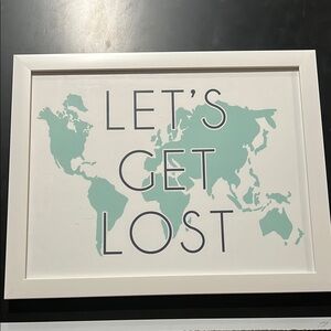 Mint Green World Map Wall Art